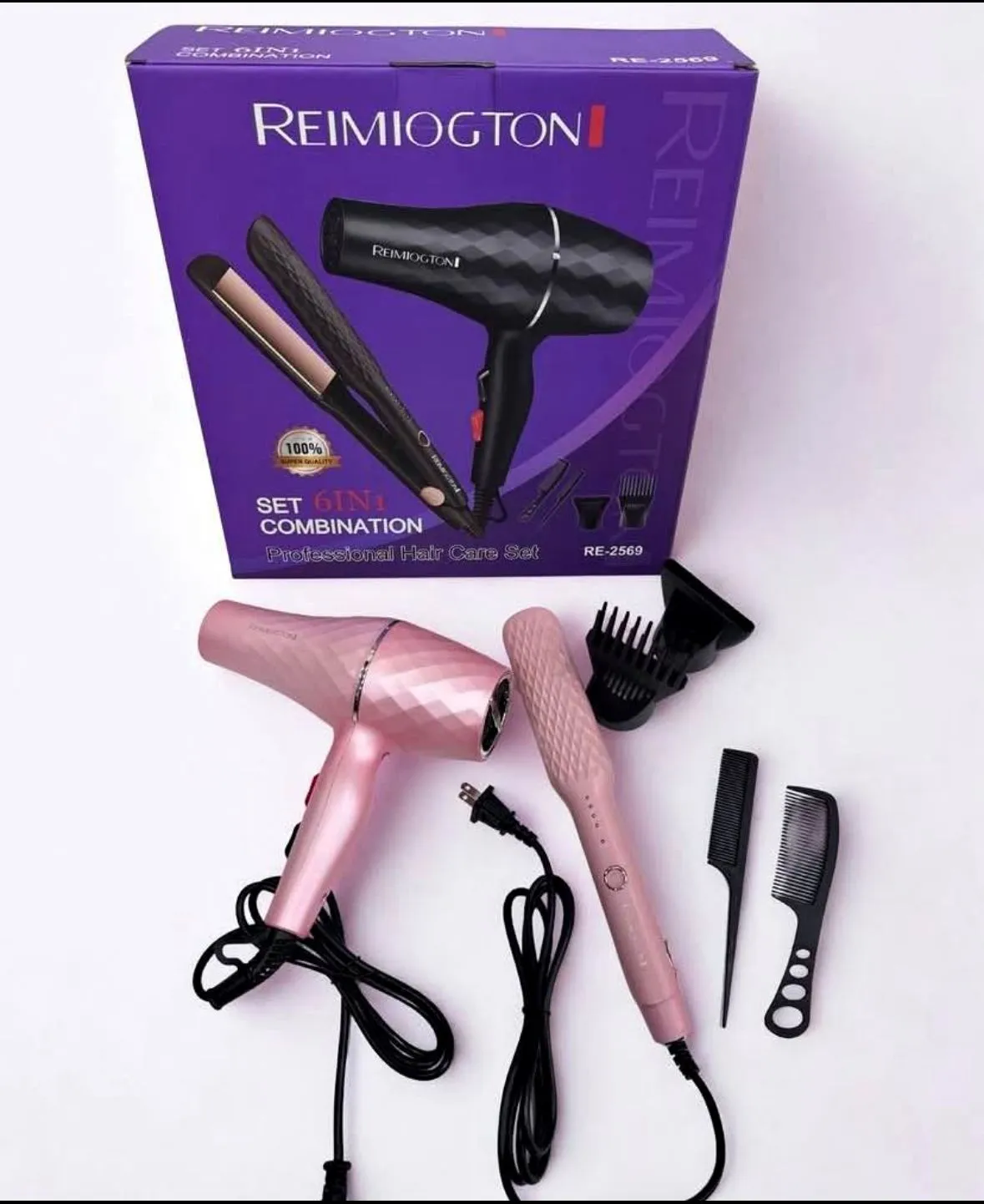 Combo Reimington Plancha + Secador 6 en 1