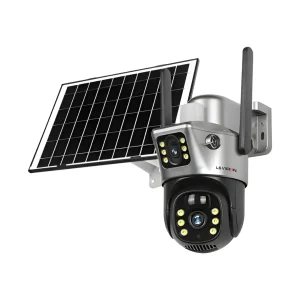 Cámara de Seguridad Doble Lente con Panel Solar